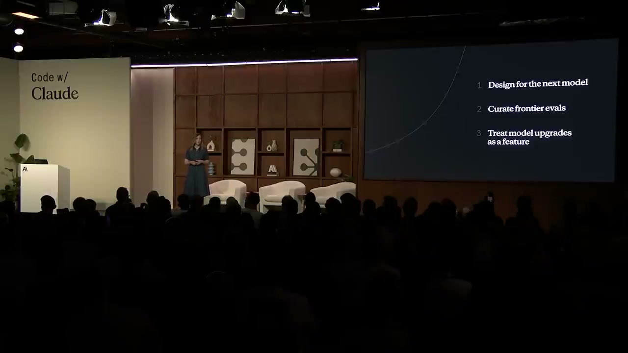 開発者向けアドバイス: 1. Design for the next model, 2. Curate frontier evals