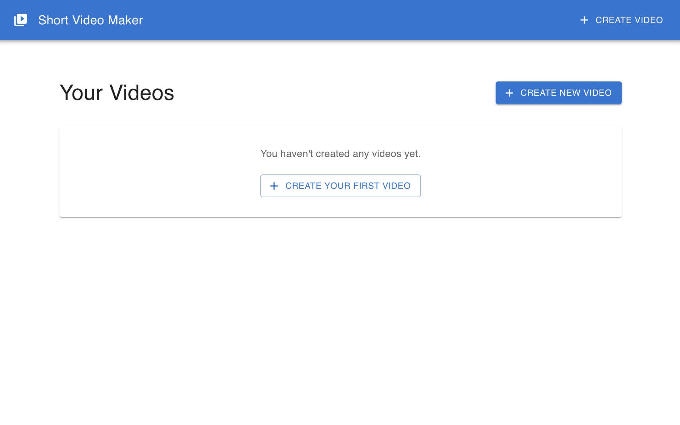 short-video-makerのWeb UI。台本やシーンを指定して短尺動画を生成する管理画面