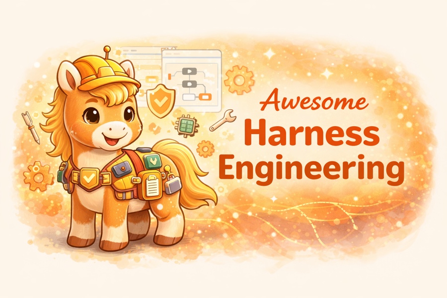 awesome-harness-engineering のバナー画像。AIエージェントのharness設計リソースを束ねるキュレーションリスト