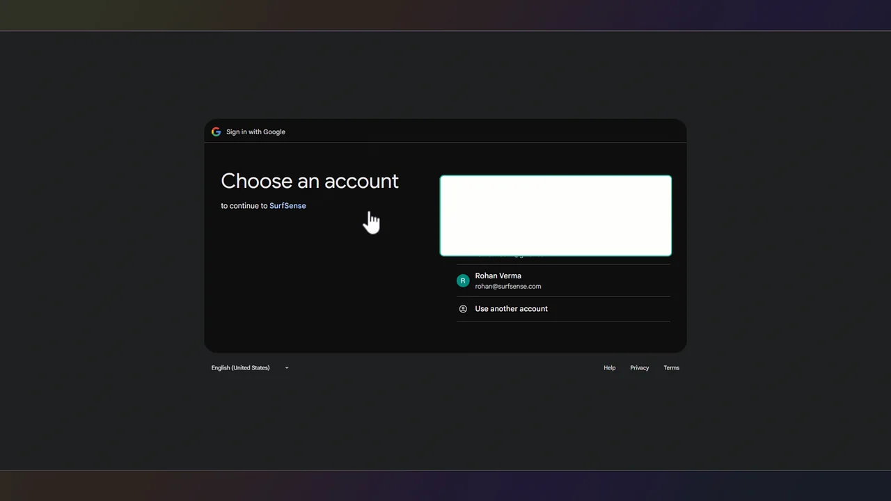 SurfSenseのログイン画面。Googleアカウントでサインインしてクラウド版に入る
