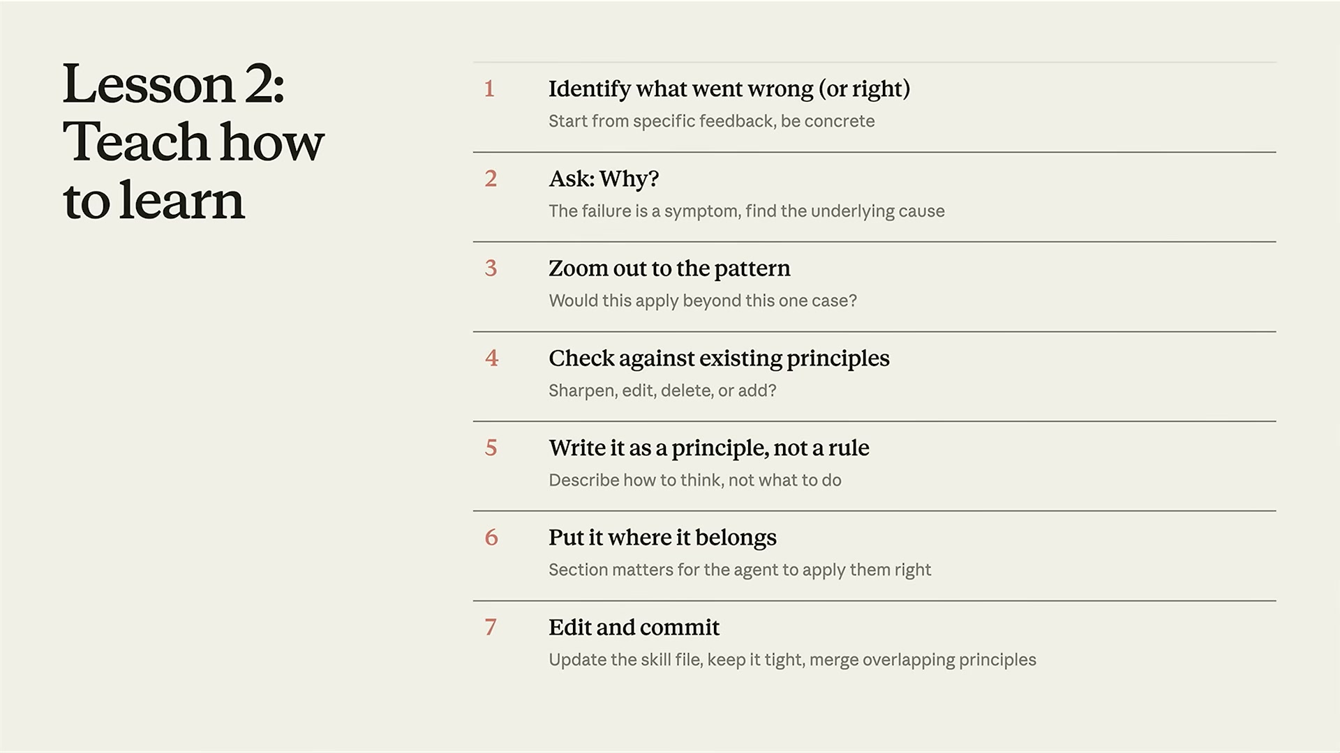 Lesson 2: Teach how to learn - 7 step process