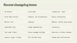 Claude Code Recent Changelog Items - 18の新機能スライド