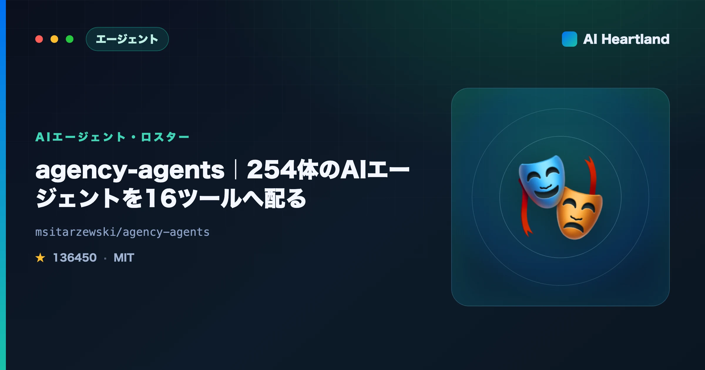 agency-agents解説｜254体のAIエージェントをClaude Code・Cursorなど16ツールへ配る - AIツール日本語解説 | AI Heartland