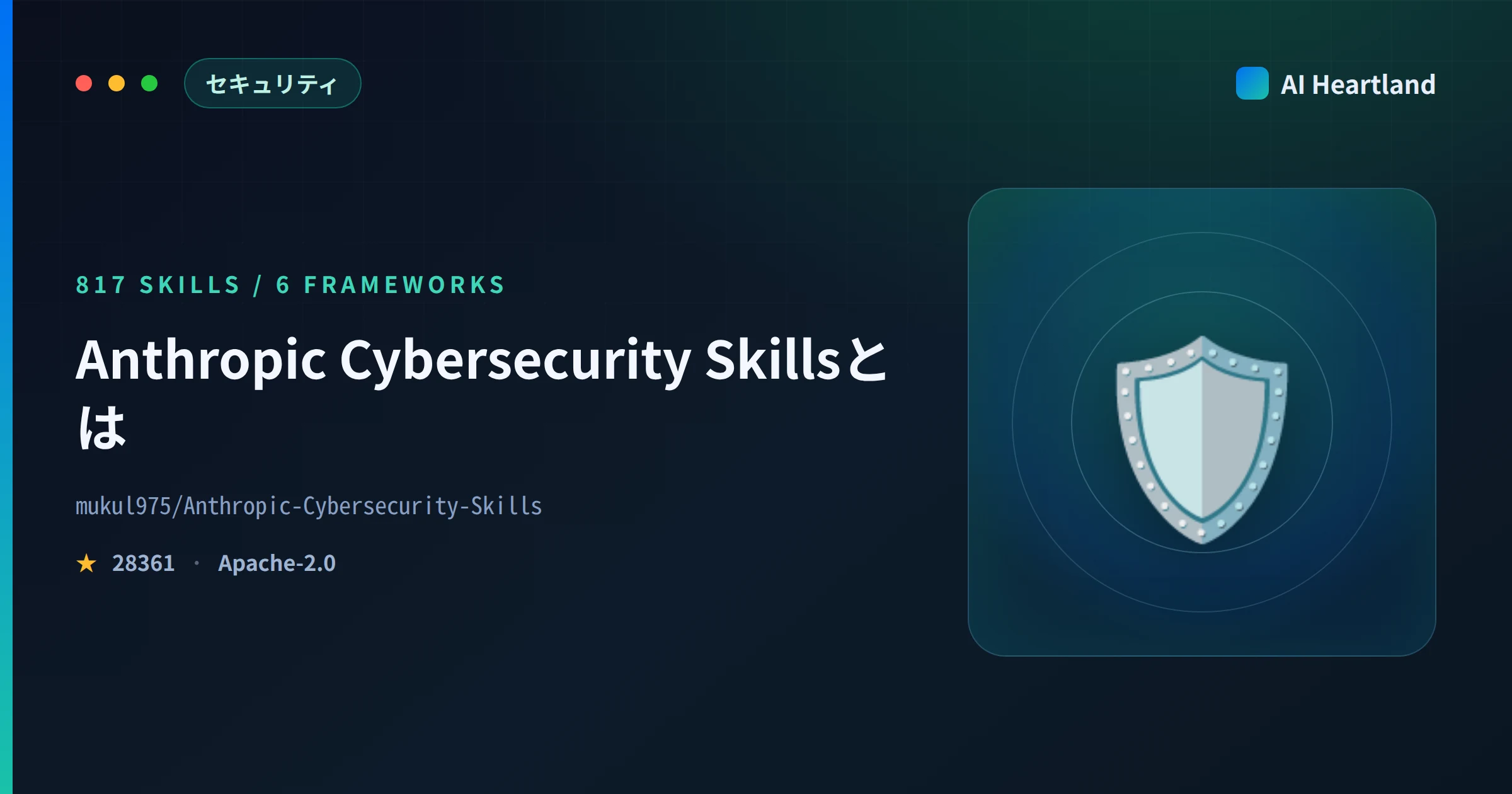 Anthropic Cybersecurity Skillsとは｜817個のセキュリティスキルをAIエージェントに