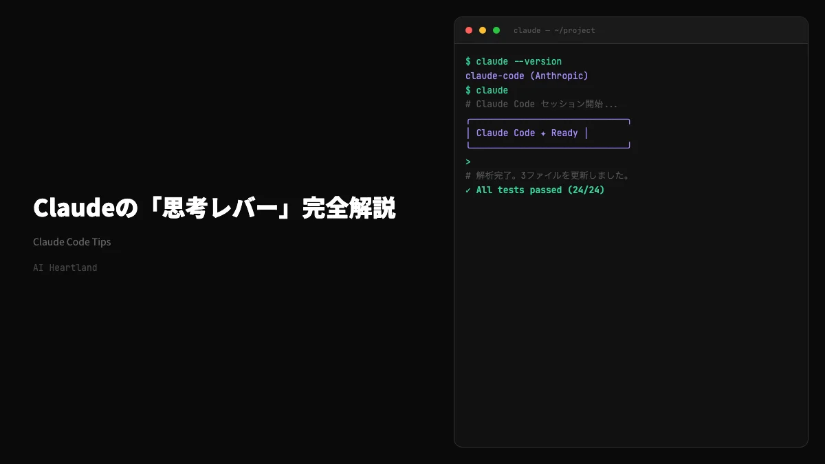 Claudeの「思考レバー」完全解説｜Effort Level・Adaptive Thinkingの仕組みと選び方