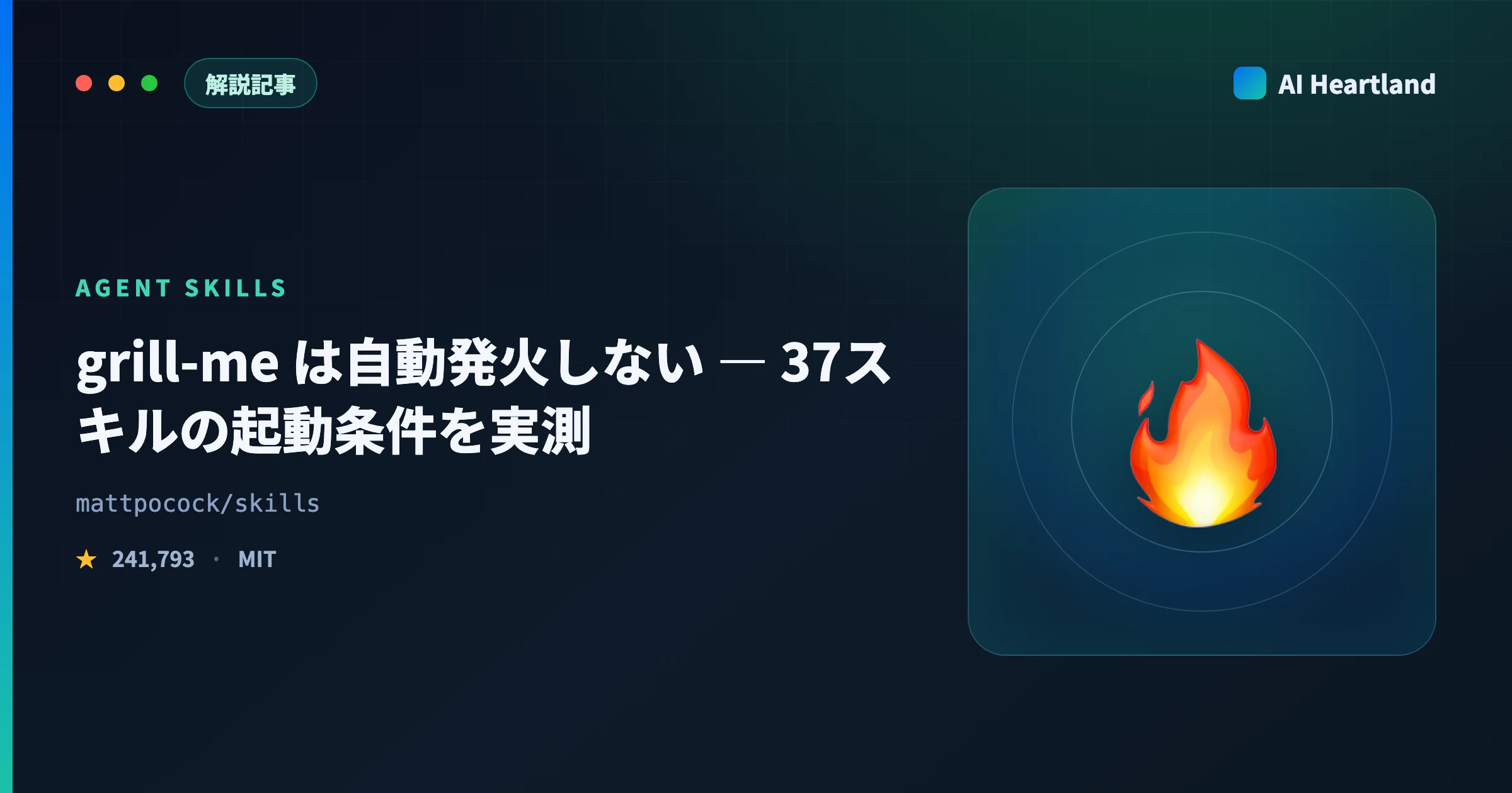 grill-me は自動発火しない設計だった｜mattpocock/skills 37本の起動条件を実測