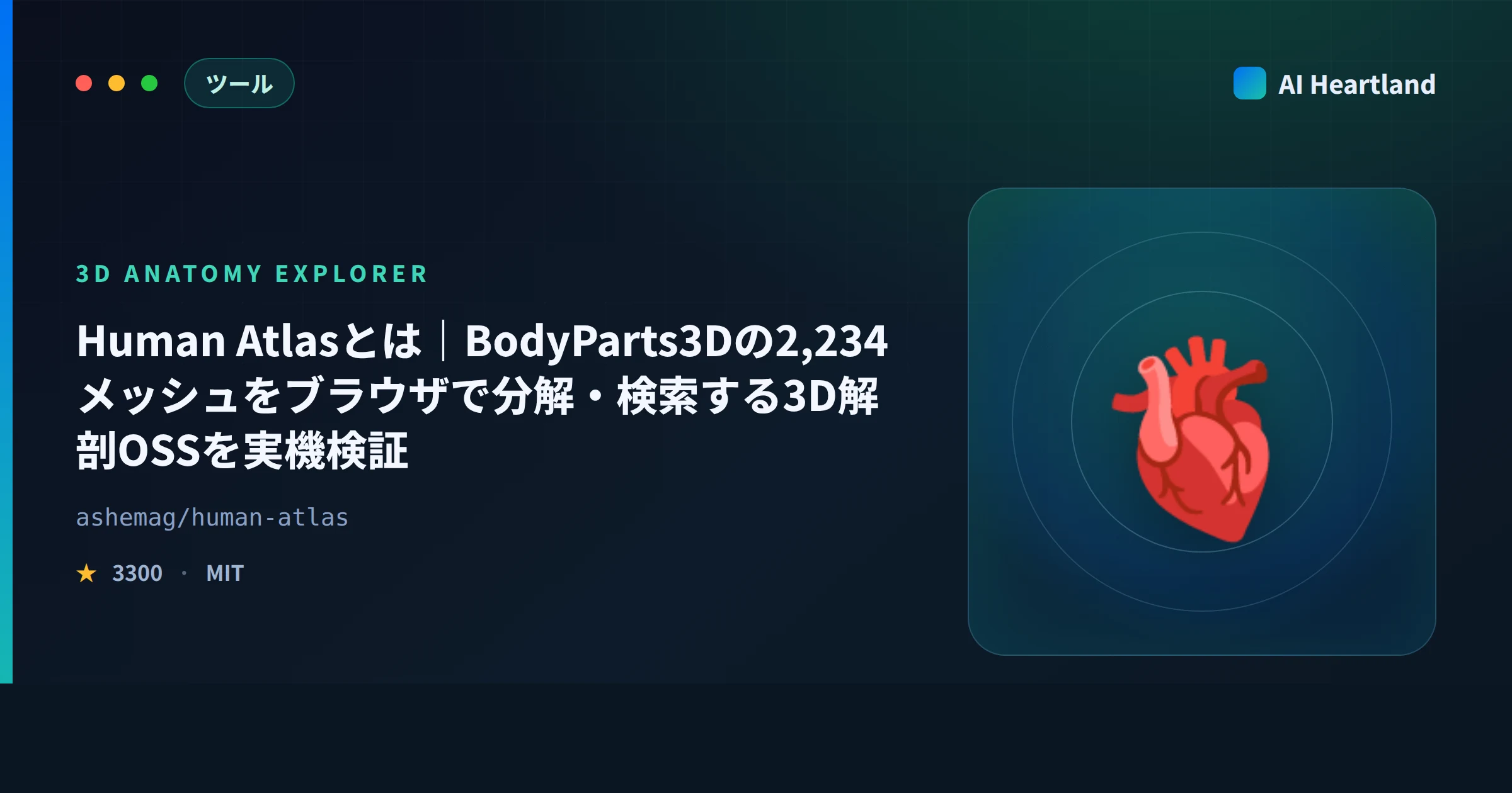Human Atlasとは｜BodyParts3Dの2,234メッシュをブラウザで分解・検索する3D解剖OSSを実機検証