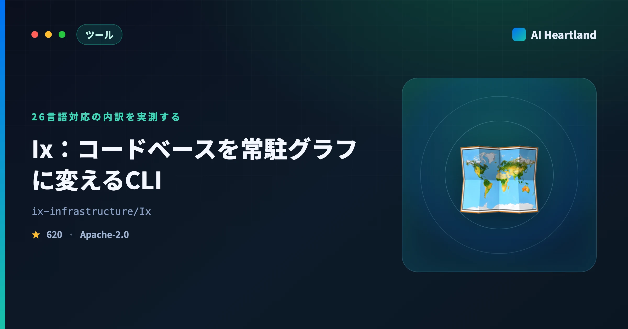 Ixとは｜コードベースをグラフ化しClaude Codeに渡すCLI——26言語対応と常駐コストを実測
