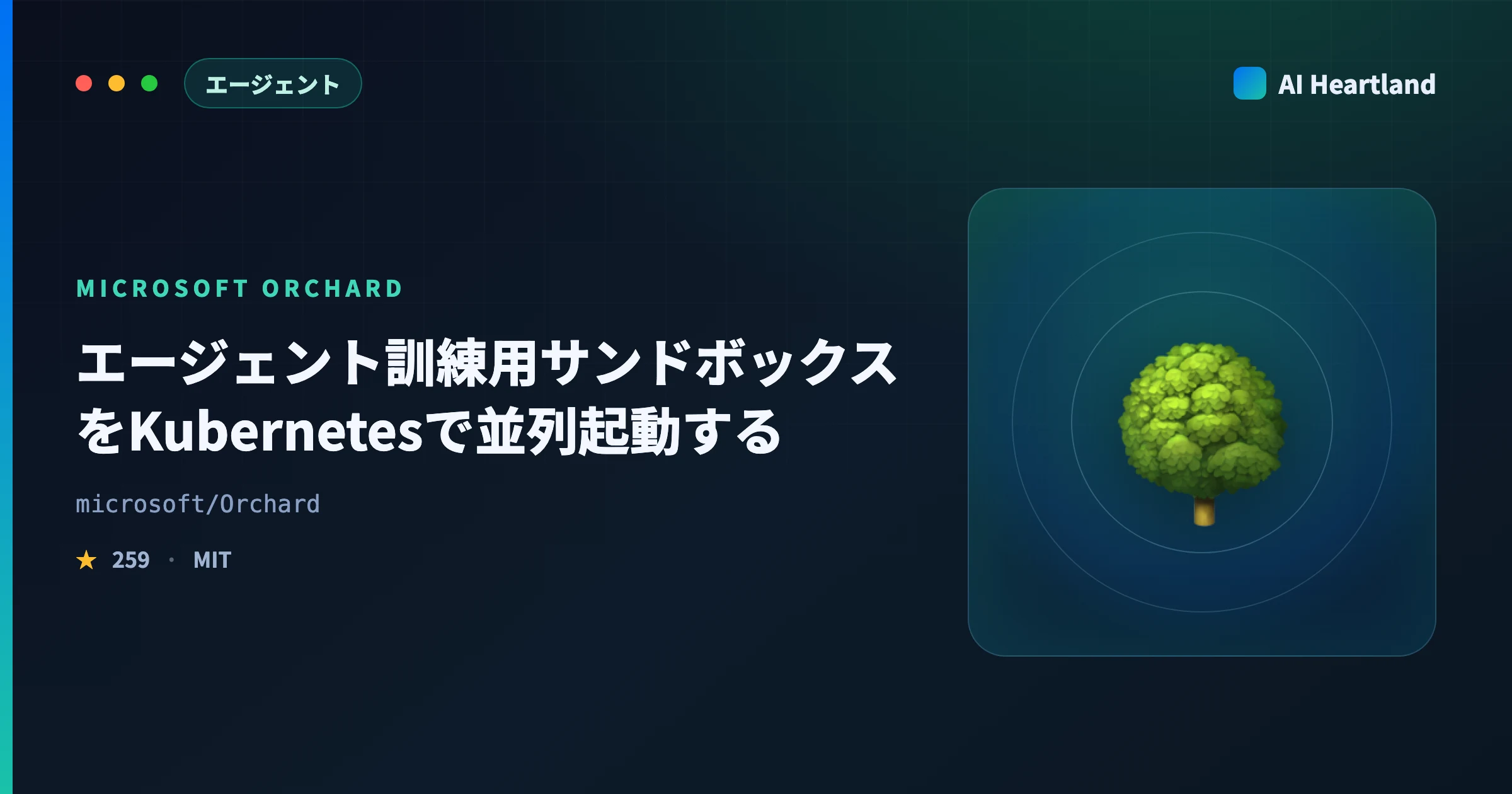 Microsoft Orchard｜エージェント訓練用サンドボックスをKubernetesで1000個並列起動する設計 - AIツール日本語解説 | AI Heartland