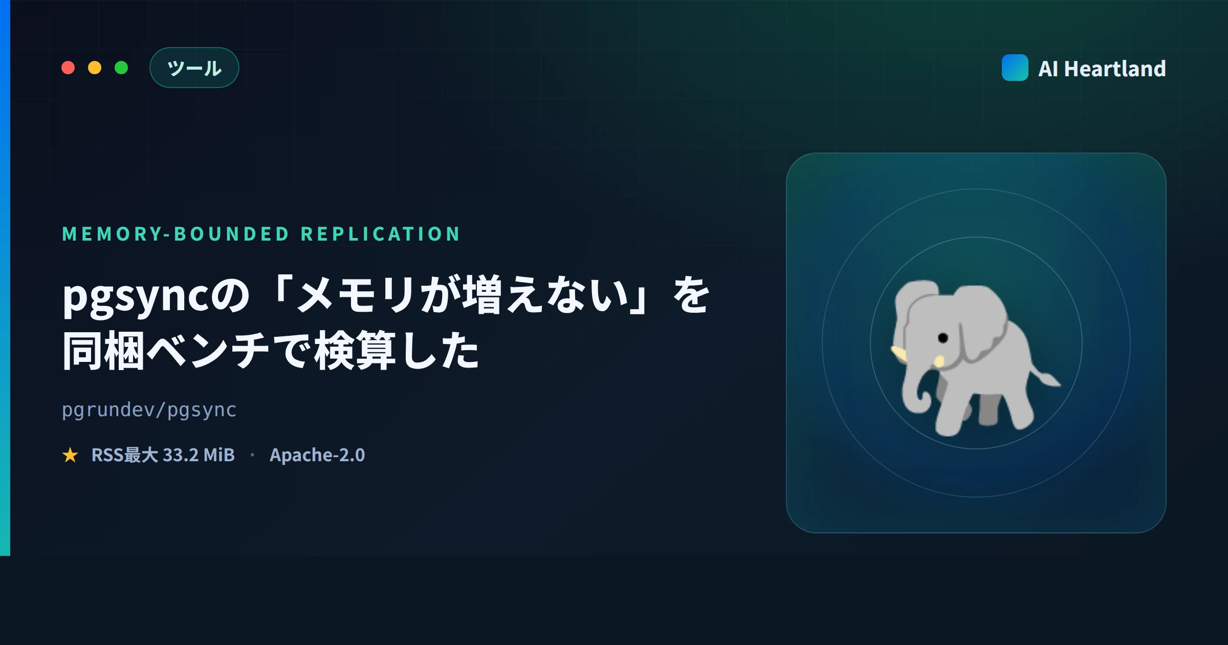 pgsync実測｜Postgres論理レプリケーションのメモリ上限を同梱ベンチで検算した