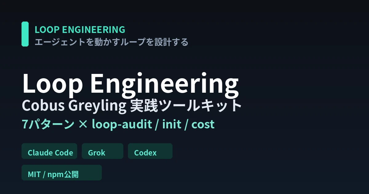 Loop Engineering実践ツールキット解説｜Cobus Greylingが示す7パターンとloop-audit - AIツール日本語解説 | AI Heartland