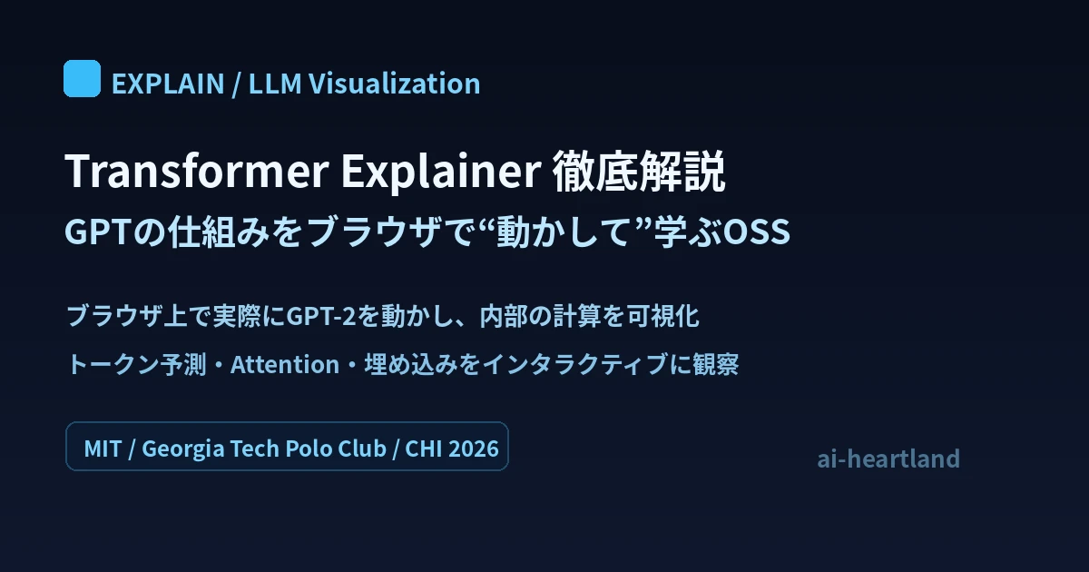 Transformer Explainer：GPTの仕組みをブラウザでGPT-2を動かして可視化する学習OSS