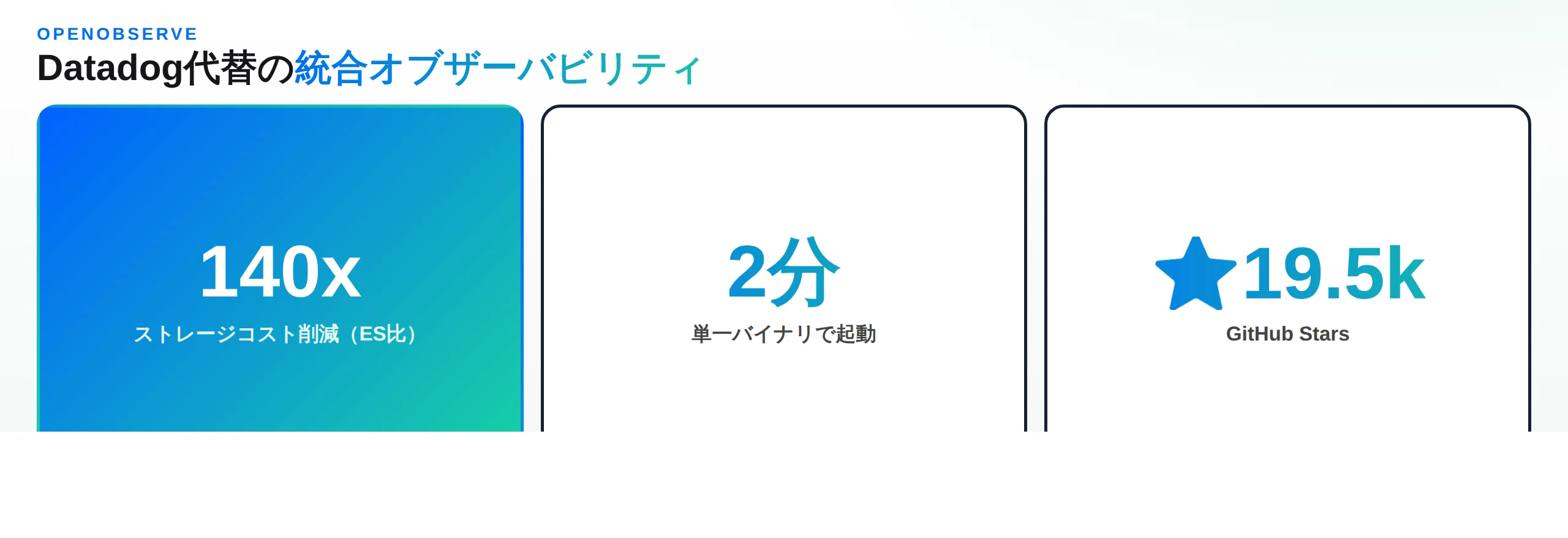 OpenObserveの要点：140倍低コスト、単一バイナリで2分起動、GitHub 19.5kスター